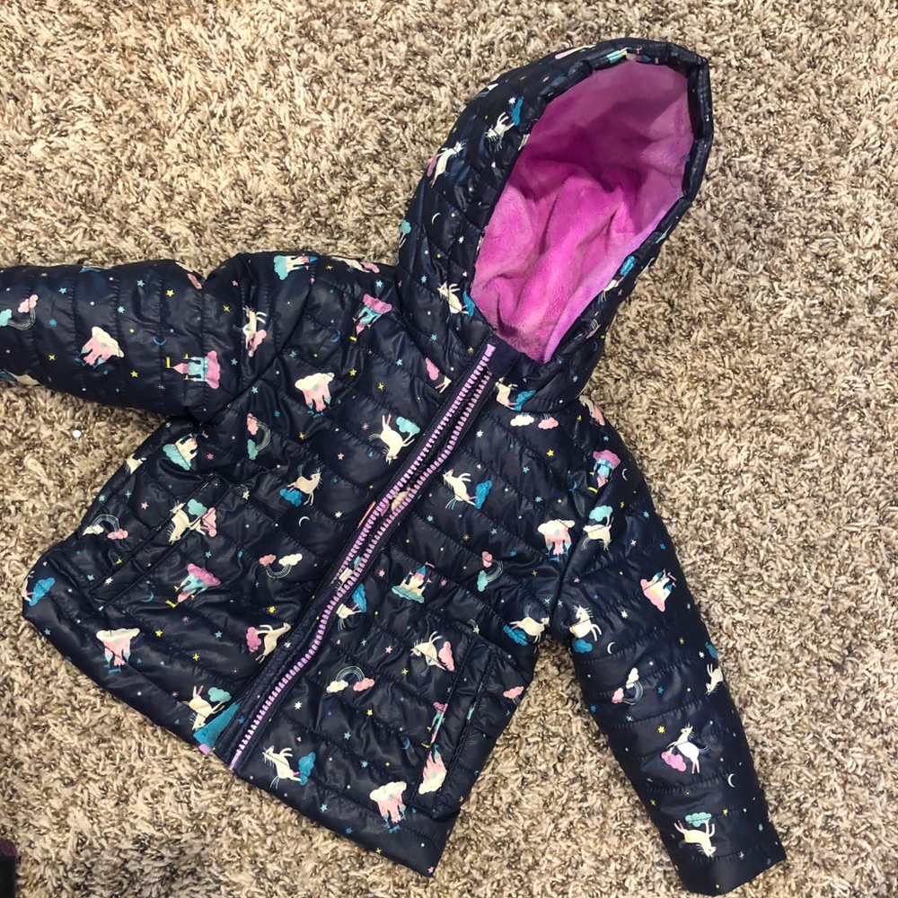Unicorn puffer jacket 18m
